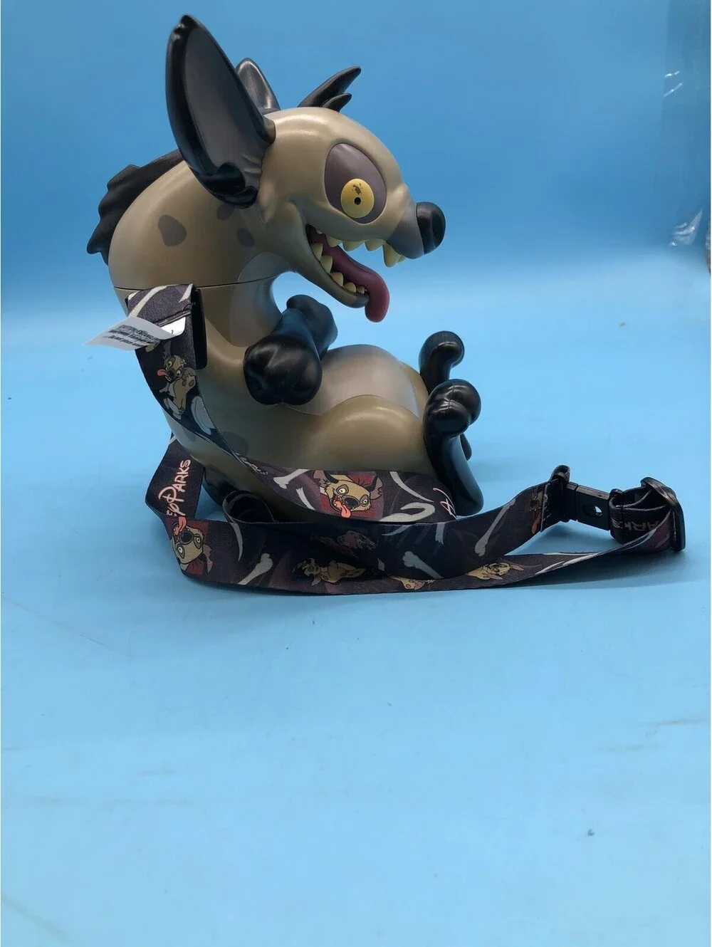 Disney Parks Lion King Hyena Sippy Cup Gray Figural Plastic Straw Lanyard